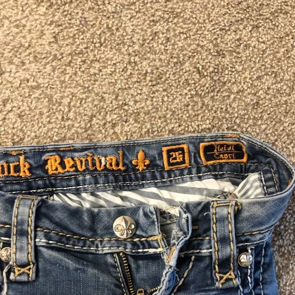 Rock Revival Women’s Slim Jeans in Blue with Distressed Details - Picture 2 of 5